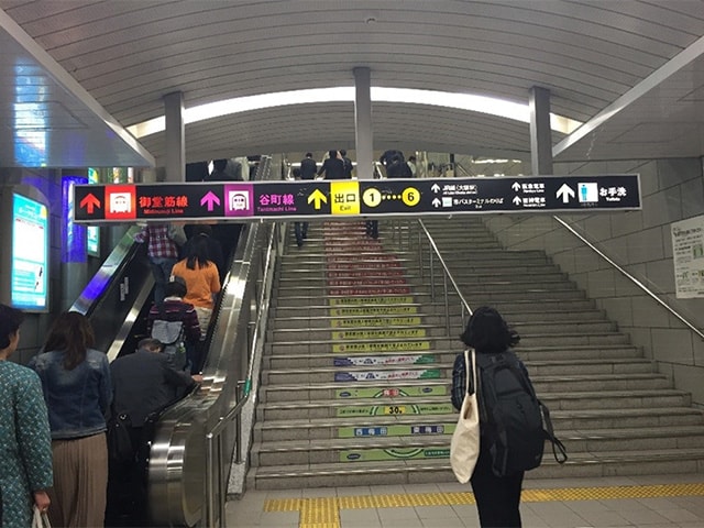 四つ橋線　西梅田駅　階段